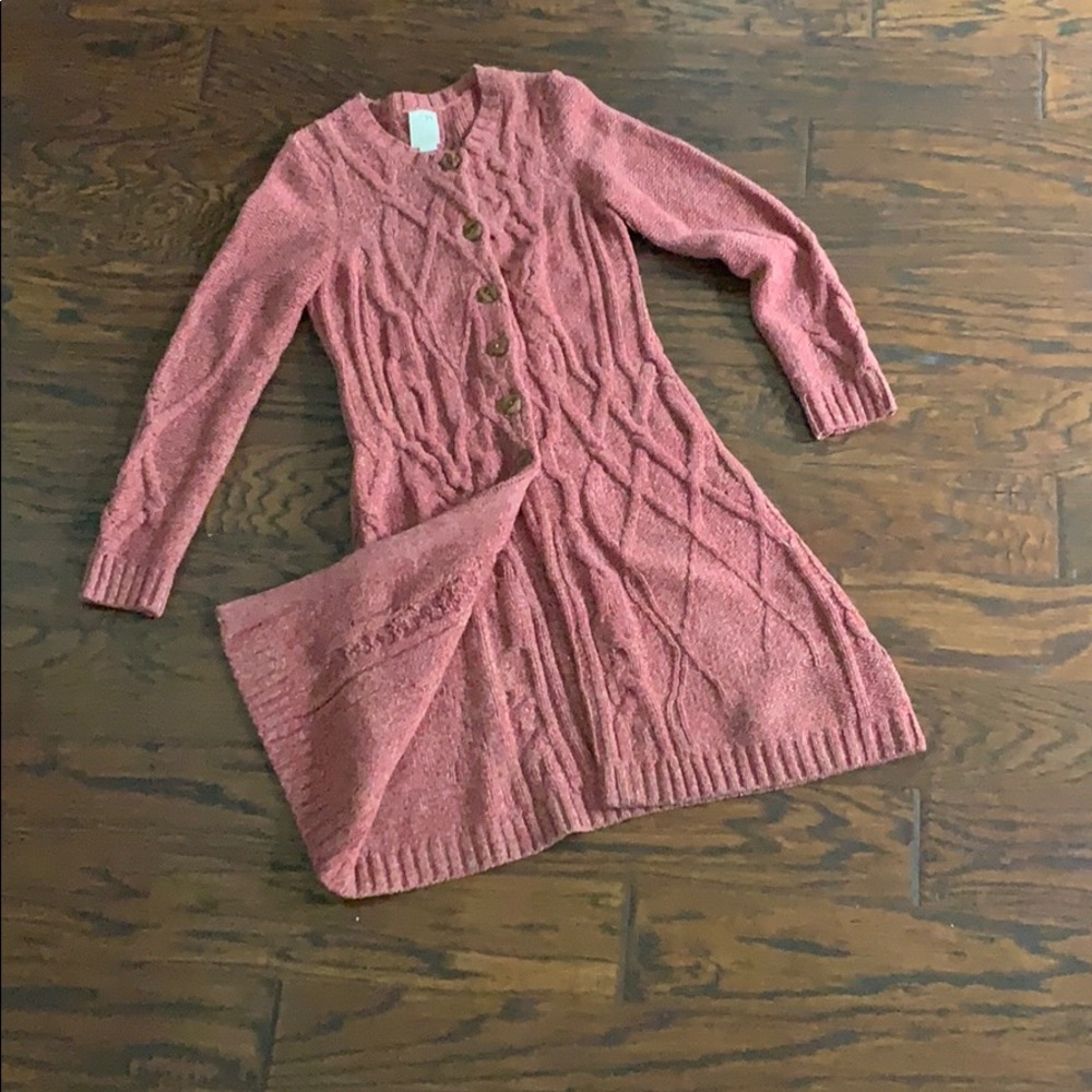 Midi-length Cableknit Sweater Cardigan